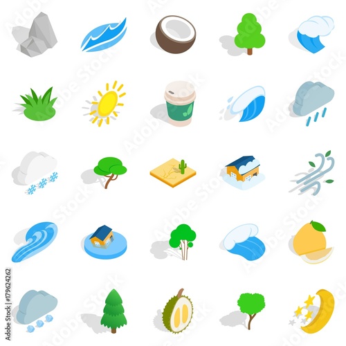 Gardening icons set, isometric style © ylivdesign