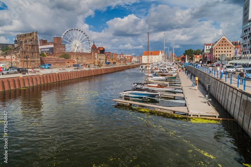 GDANSK, POLAND - SEPTEMBER 2, 2016: Yachts at a port on Motlawa river in Gdansk, Poland.