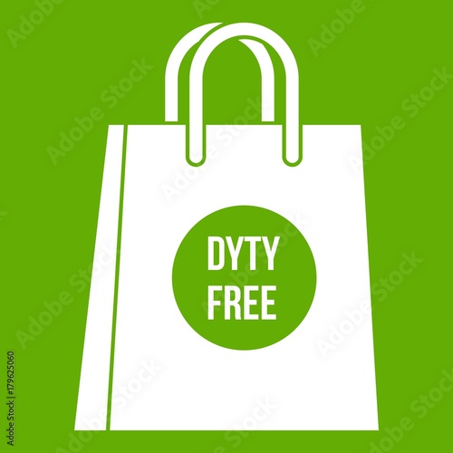 Duty free shopping bag icon green