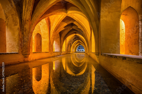 Baths of Dona Maria Padilla at the Royal Alcazar in Seville, Andalusia, Spain. photo