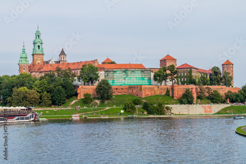 Vistula river, in front of Wawel castle in Krakow, Poland