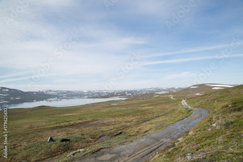 Mountain road, landscape, Scandinavia, Guolasjávri, Haltitunturi, summer  photo