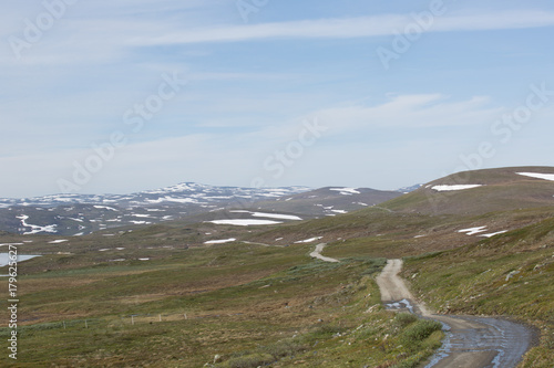 Mountain road, landscape, Scandinavia, Guolasjávri, Haltitunturi, summer  photo