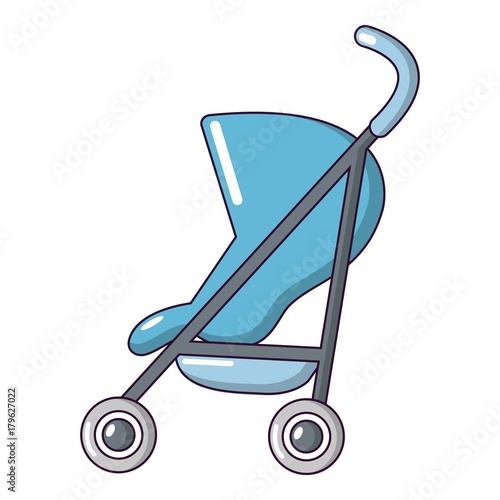 Baby carriage simple icon, cartoon style