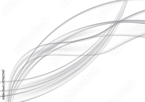 Transparent wavy gray lines abstract vector