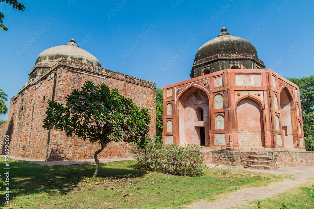 Afsarwala tomb and Afsarwala mosque in Humayun tomb Complex in Delhi, India