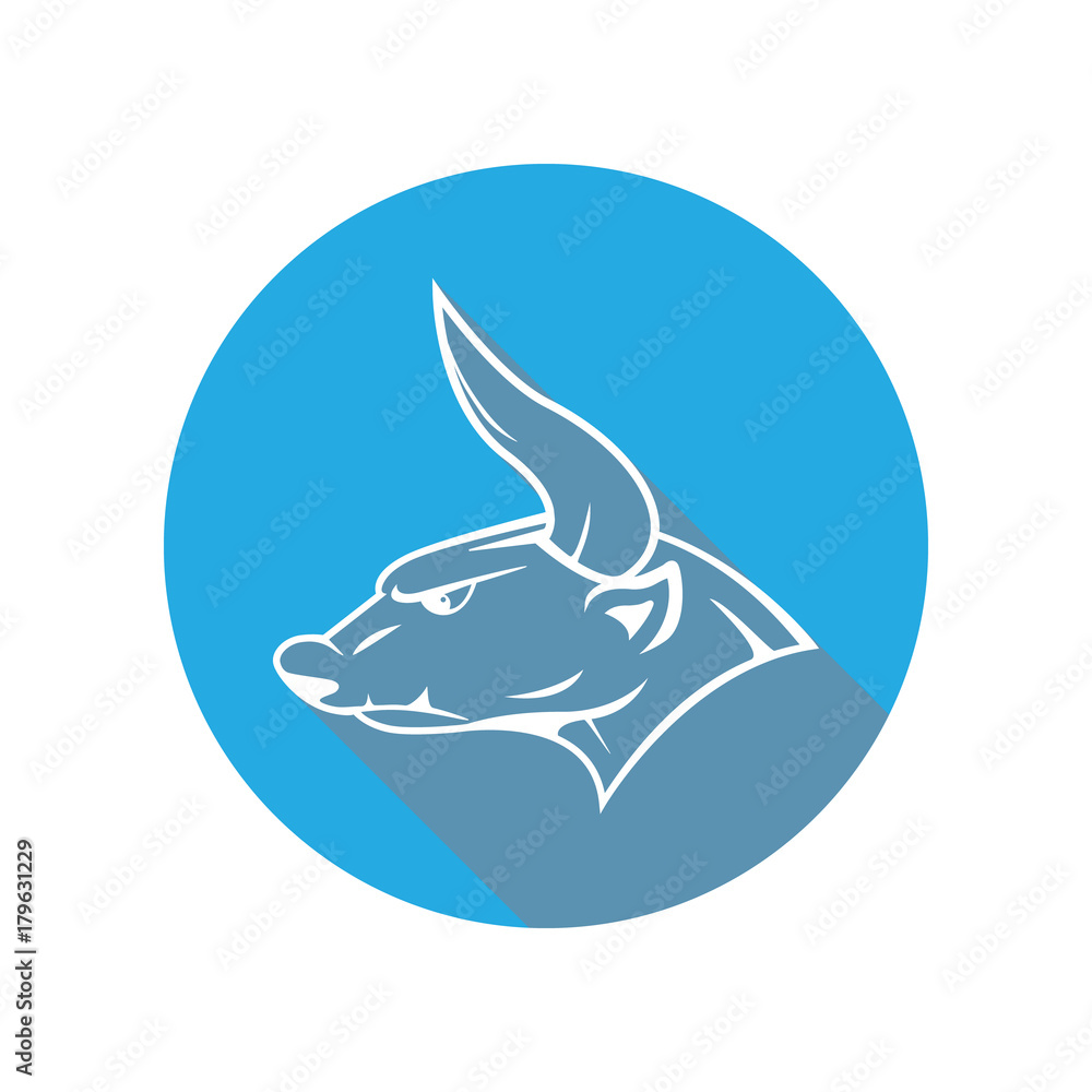 Angry bull flat icon