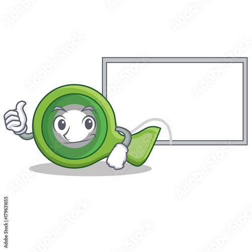 Thumbs up with board adhesive tape character cartoon