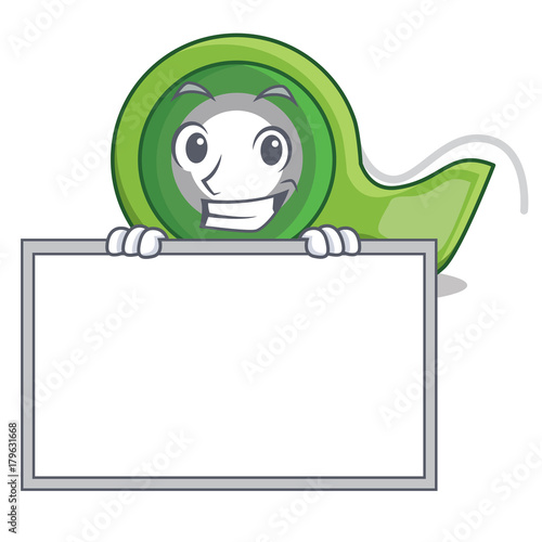 Grinning with board adhesive tape character cartoon
