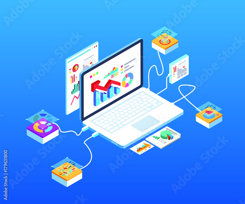 Isometric computer technology data analysis