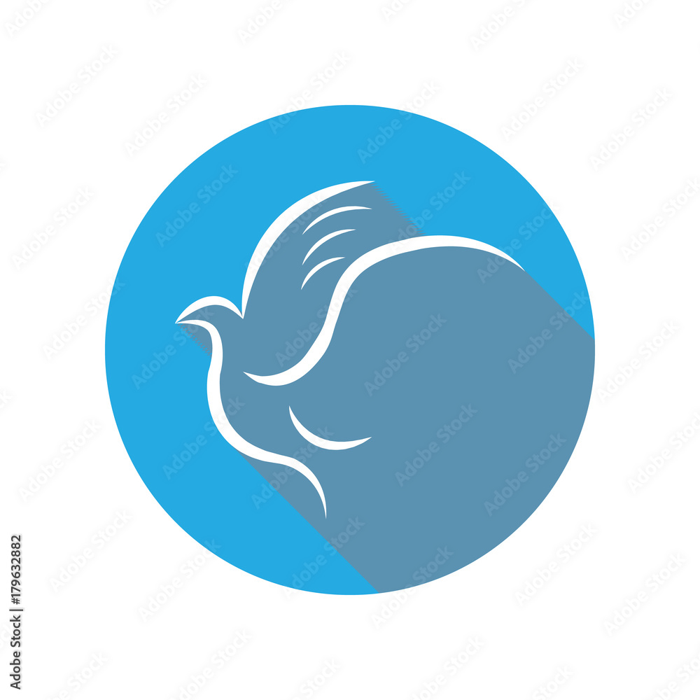 Obraz premium Silhouette dove flat icon