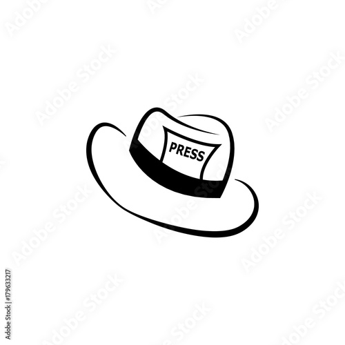 Journalist press Hat icon. Media element icon. Premium quality graphic design. Signs, outline symbols collection icon for websites, web design, mobile app, info graphics
