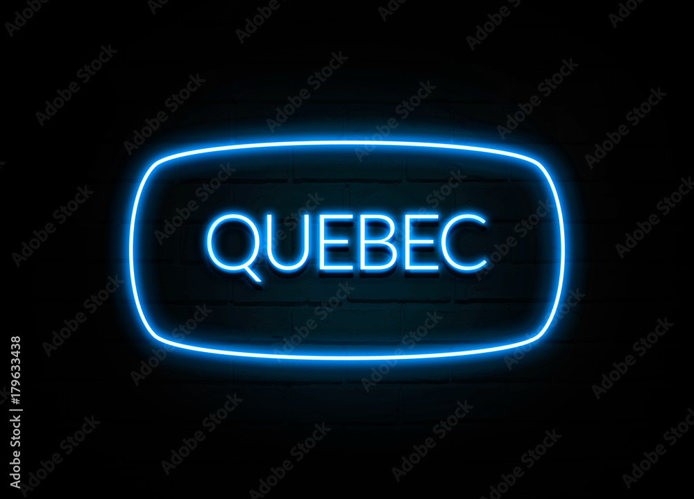 Quebec - colorful Neon Sign on brickwall Quebec - colorful Neon Sign on brickwall