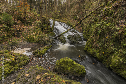 Fototapeta Naklejka Na Ścianę i Meble -  Bobri waterfalls in Ceske Stredohori mountains