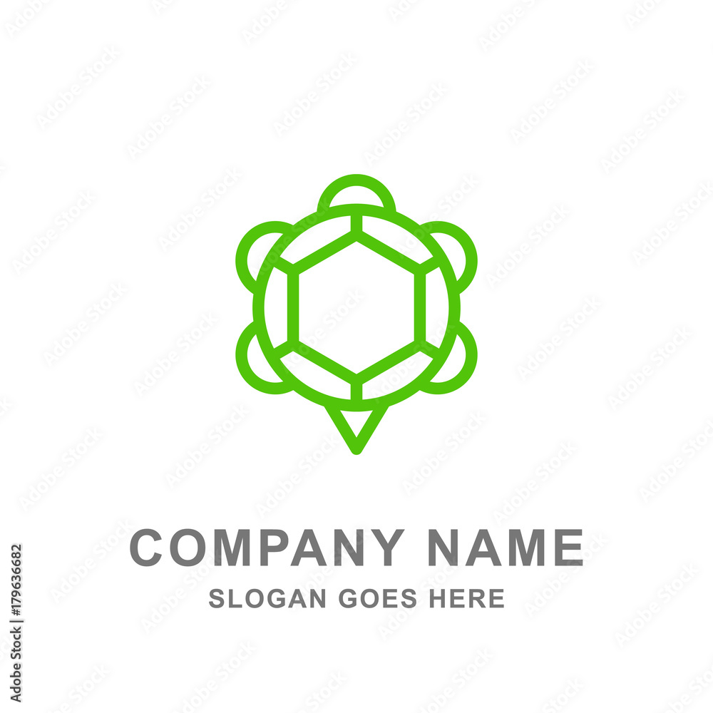 Naklejka premium Simple Turtle Logo Vector Icon 