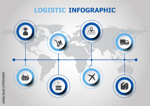 Infographic design with logistic icons