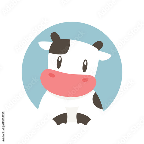 Cute cow icon vector