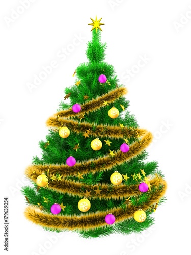 3d vibrant Christmas tree