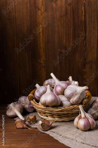 Raw garlic cloves photo