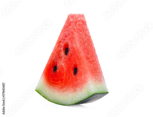 fresh sliced red watermelon isolated on white background