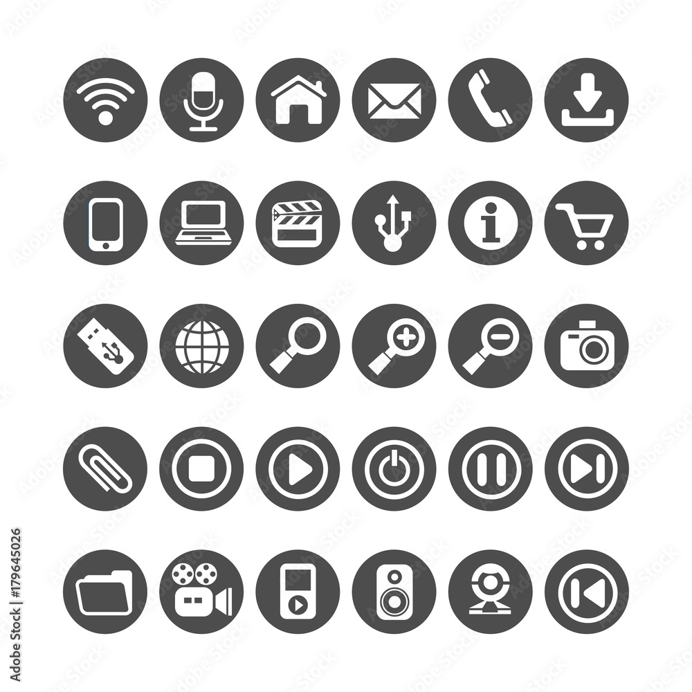 Set of web icons for business, finance and communication Set of web icons for business, finance and communication
