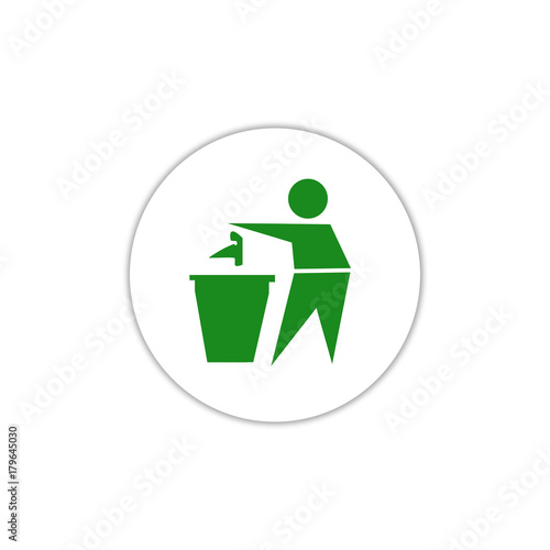 Tidy man symbol , do not litter icon , keep clean , dispose of carefully and thoughtfully symbol. vector illustration photo