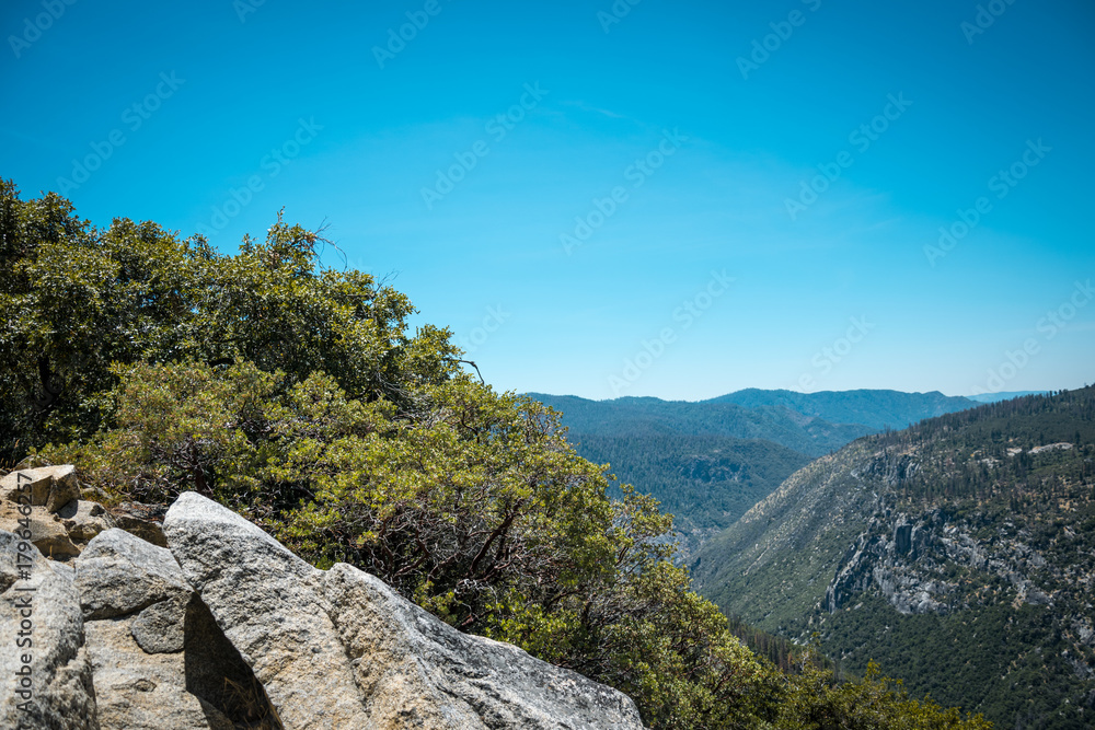 Nature of Yosemite National Park. Sky and rocks
