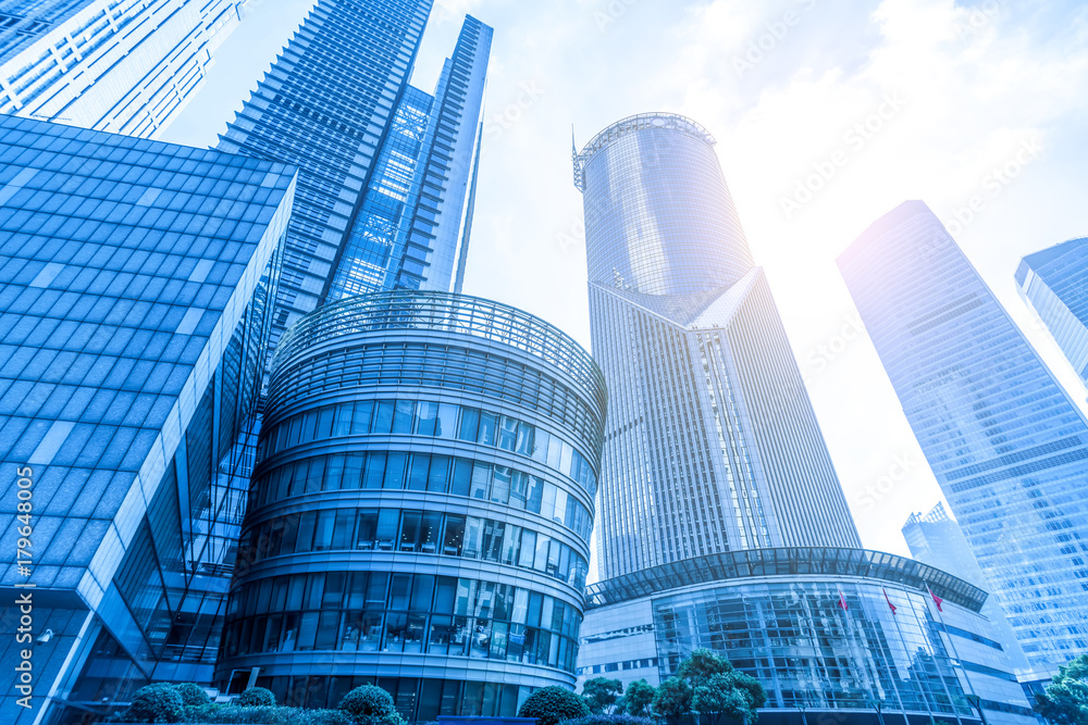 Fototapeta premium Skyscrapers from a low angle view