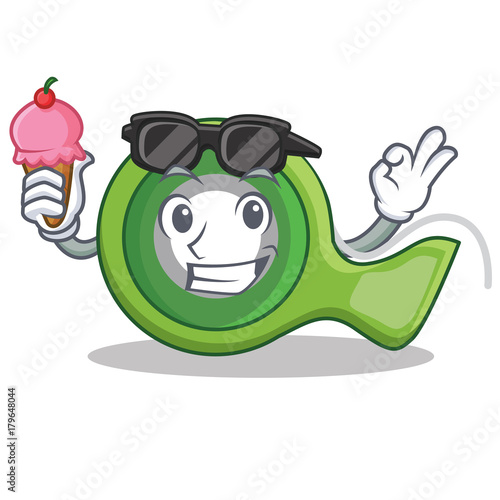 With ice cream adhesive tape character cartoon