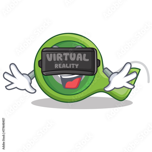 With virtual reality adhesive tape character cartoon