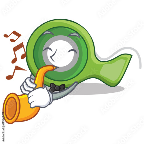 With trumpet adhesive tape character cartoon