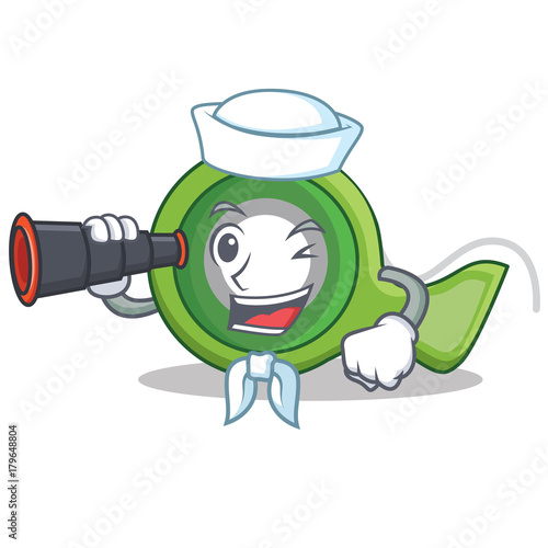 Sailor with binocular adhesive tape character cartoon