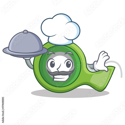 Chef with food adhesive tape character cartoon