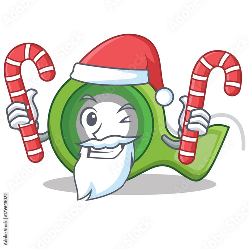 Santa with candy adhesive tape character cartoon