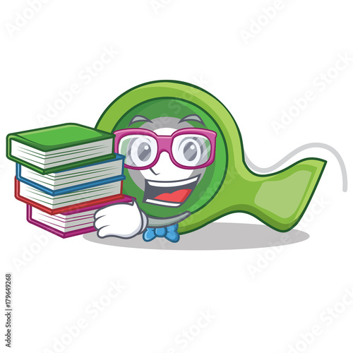Student with book adhesive tape character cartoon
