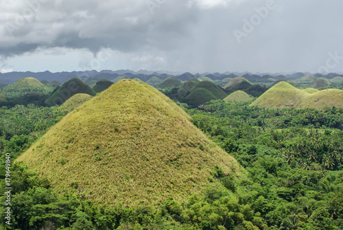 Landscapes of Chocolate hills in Bohol Island, Philippines. Southeast Asia