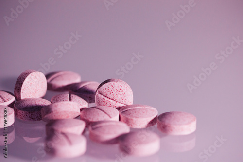 Pink purple tablet pills
