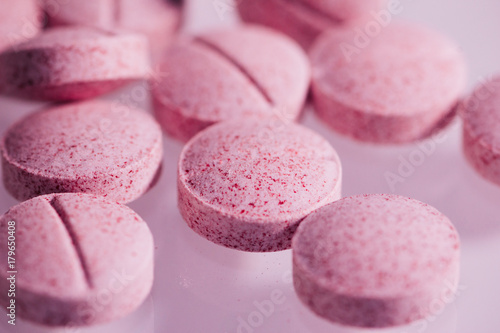 Pink purple tablet pills
