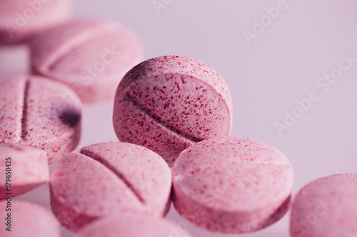 Pink purple tablet pills