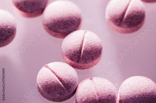 Pink purple tablet pills