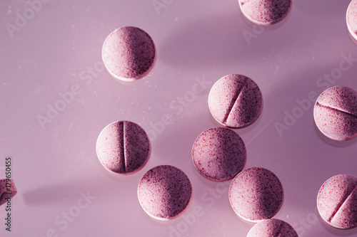 Pink purple tablet pills