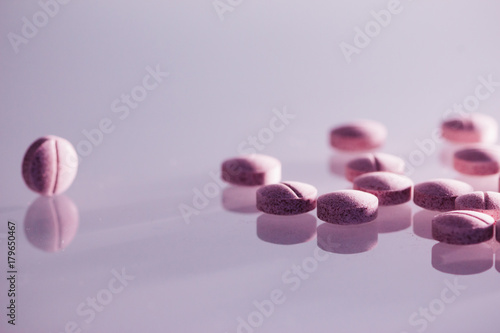Pink purple tablet pills