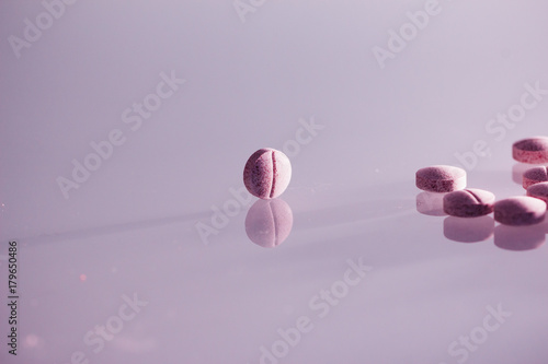 Pink purple tablet pills