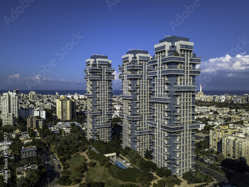 Park Tzameret akirov is a newly built residential neighborhood of Tel Aviv israel apartment buildings  surrounded by green space panoramic view Kikar Hamedina