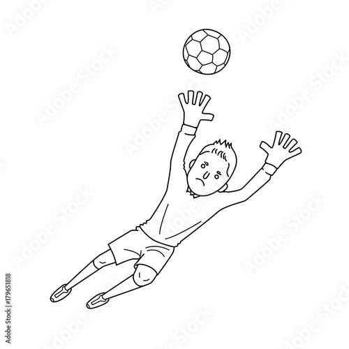 Soccer goalkeeper catching a ball