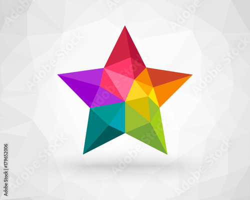 Colorful low poly star
