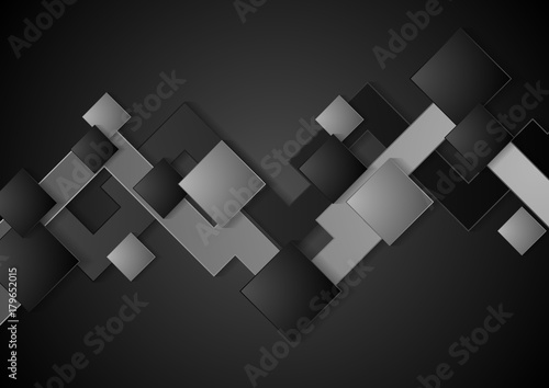 Black and grey tech abstract background