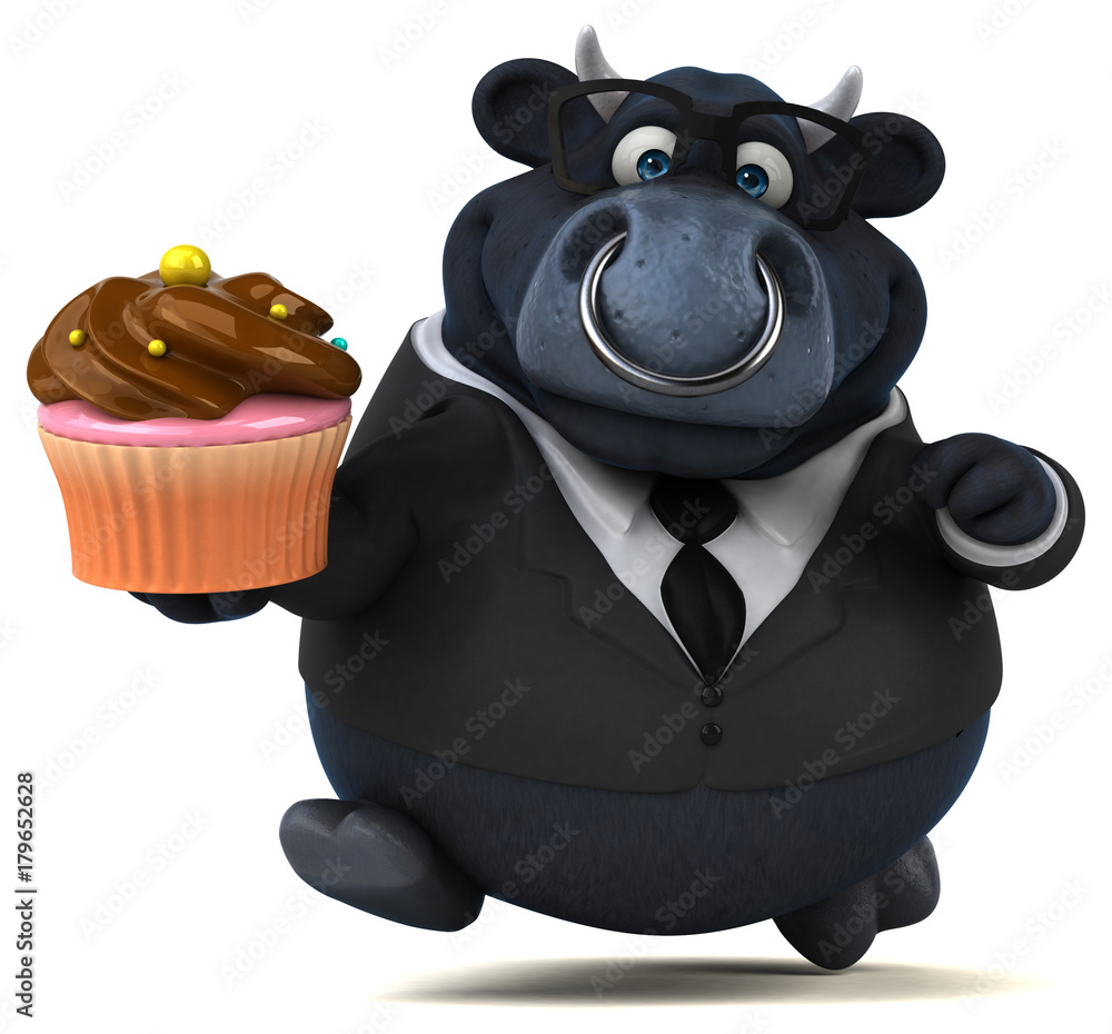 Naklejka premium Black bull - 3D Illustration