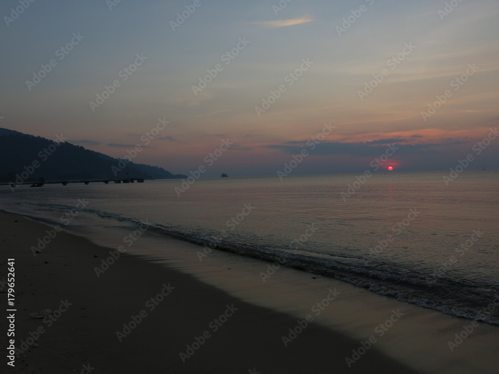 sunset with sea background at Tioman Island, Malaysia sunset with sea background at Tioman Island, Malaysia