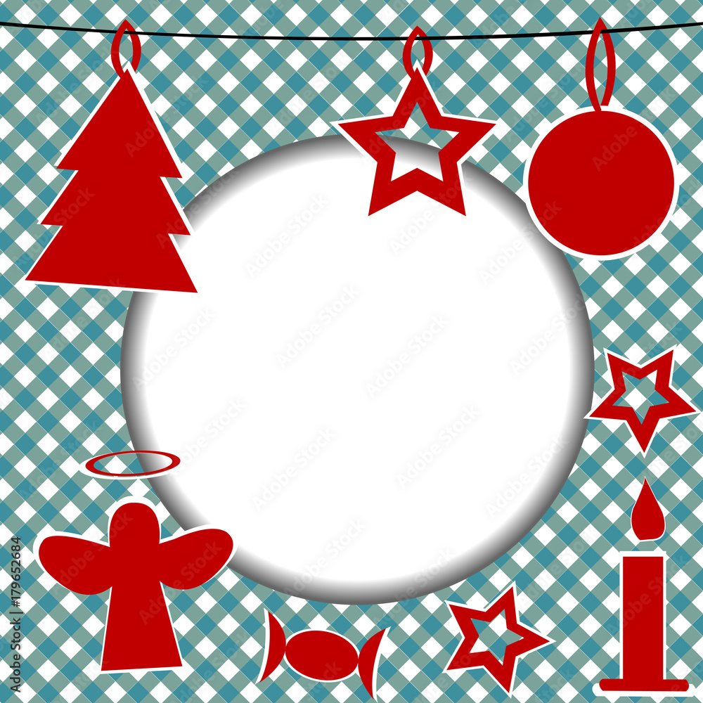 Obraz premium Christmas template with round frame